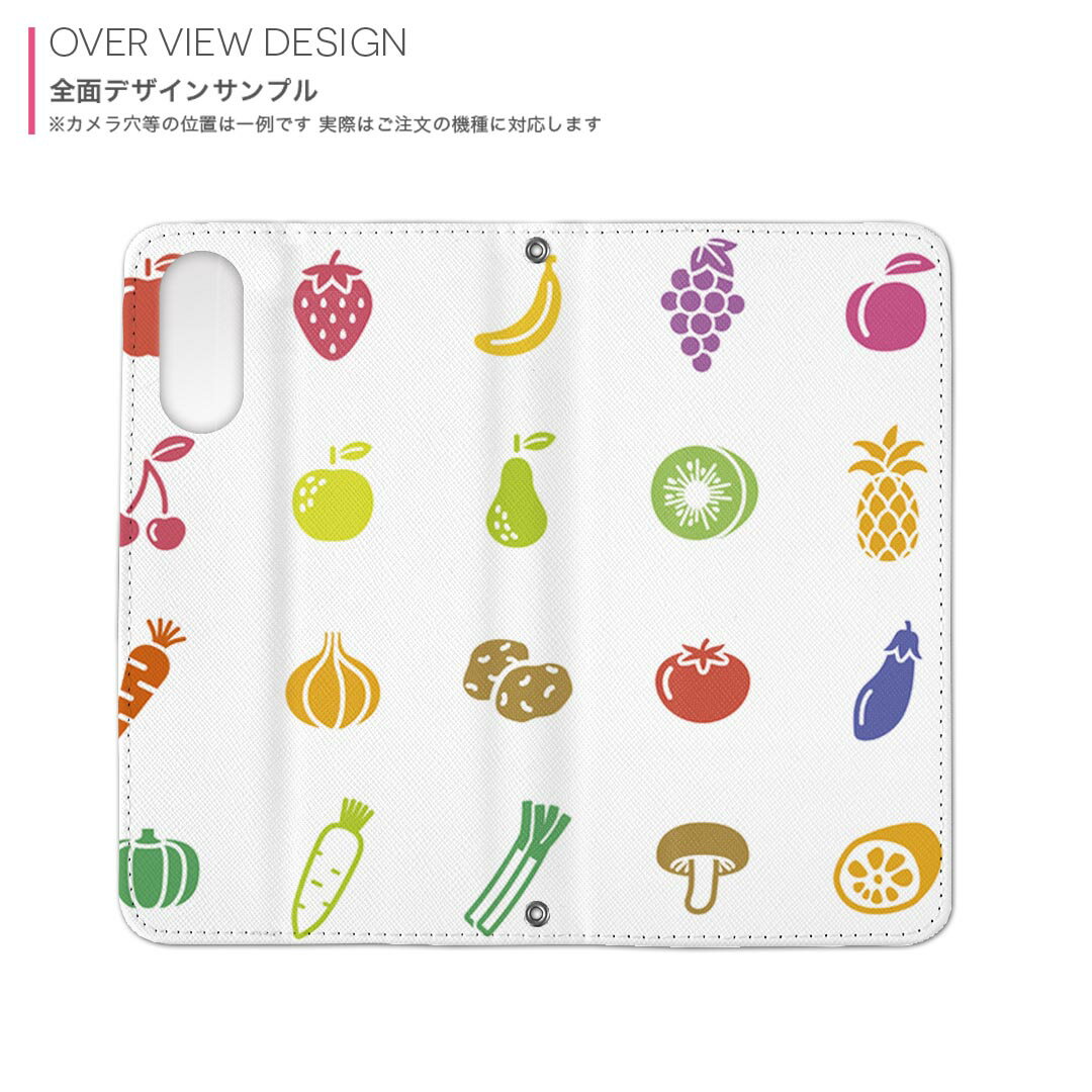 Google Pixel 9 / Pixel 9 pro 共通対応 6.3インチ 用 内側プリント ケース カバー pixel9 対応 手帳型 マグネット式 ピタッと閉まる レザーケース カード収納 ポケット 009221 カラフル　食べ物　イラスト