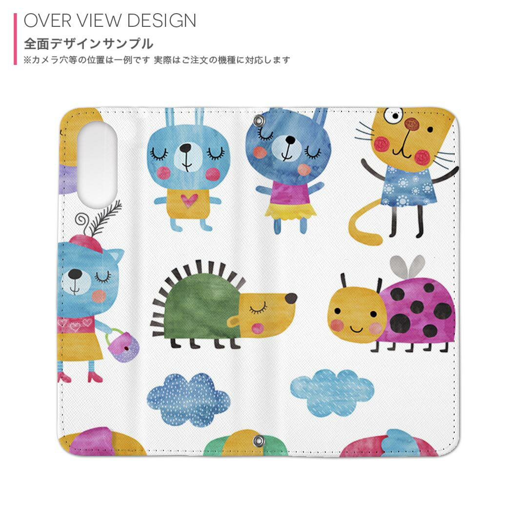 BASIO active3 KYG04 ベイシオ アクティブ3 用 内側プリント kyg04 対応 ケース カバー 手帳型 マグネット式 ピタッと閉まる レザーケース カード収納 ポケット 009791 動物　うさぎ　キャラクター