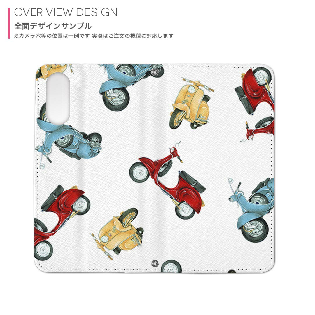 iPhone15pro 6.1インチ 専用 各キャリア iPhone15 Pro プロ 共通対応 内側プリント ケース カバー 手帳型 マグネット式 ピタッと閉まる レザーケース カード収納 ポケット 010870 バイク　乗り物　レトロ