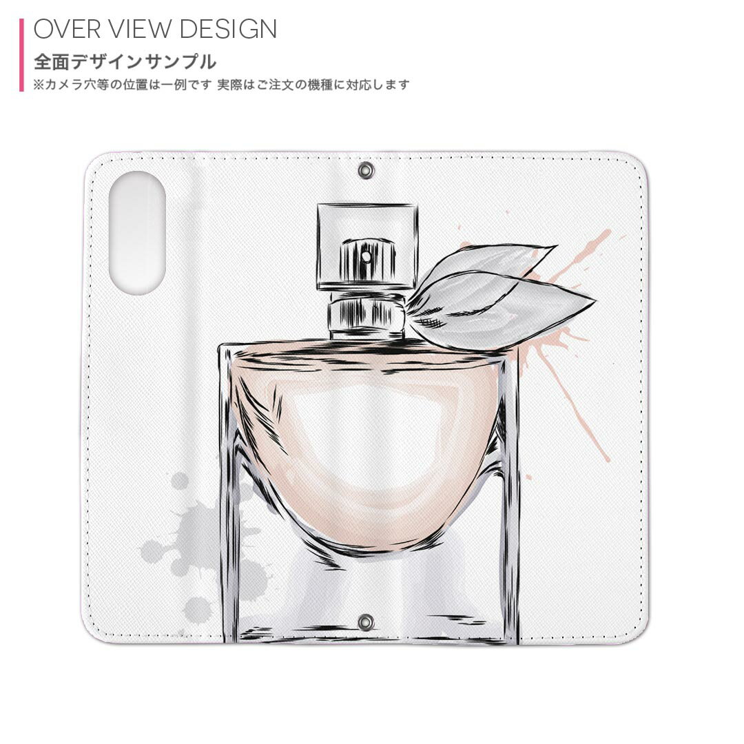 Galaxy S25 用 SC-51F / SCG31 (SM-S931) 共通 対応 内側プリント ケース カバー 手帳型 マグネット式 ピタッと閉まる レザーケース カード収納 ポケット 010918 香水 おしゃれ フレグランス