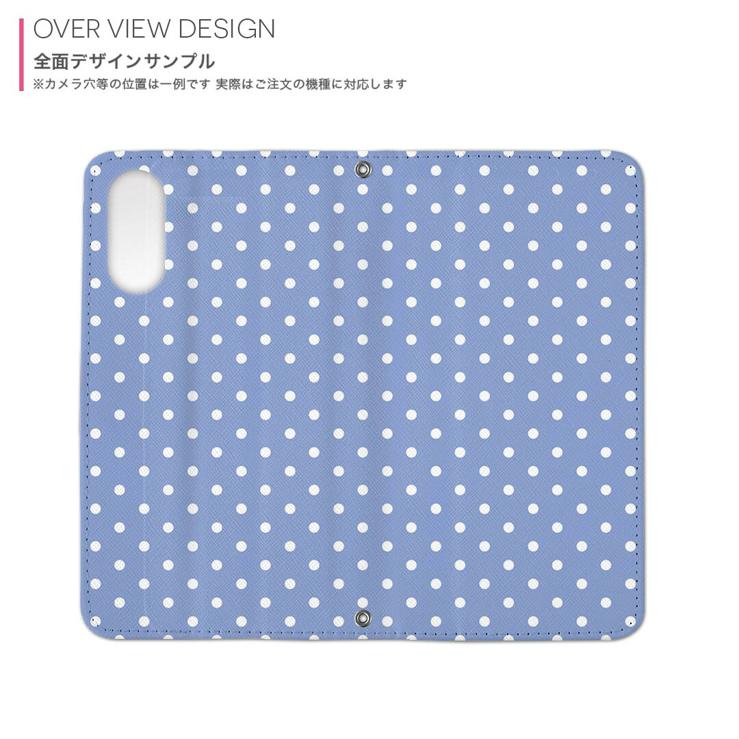 スマコレのAQUOS wish3 SH-53D A302SH SH-M25 用 ケース カバー 手帳型 マグネット式 ピタッと閉まる レザーケース sh53d カード収納 ポケット 011303 水玉　ドット　青｜アングル2