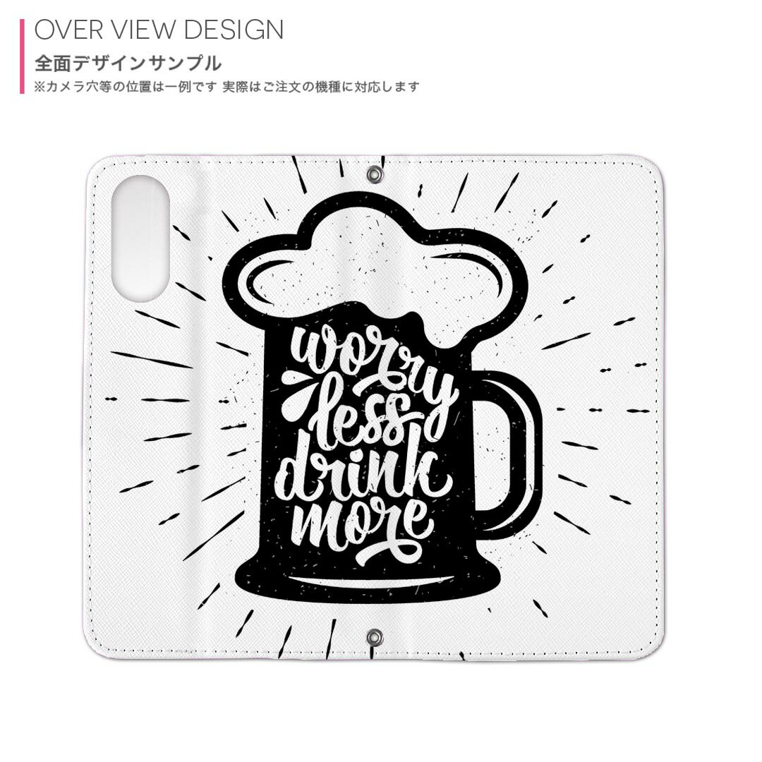 Google Pixel9a 用 両面プリント ケース カバー pixel9a 対応 ケース カバー 手帳型 マグネット式 ピタッと閉まる レザーケース カード収納 ポケット 014127 ビール　お酒　文字