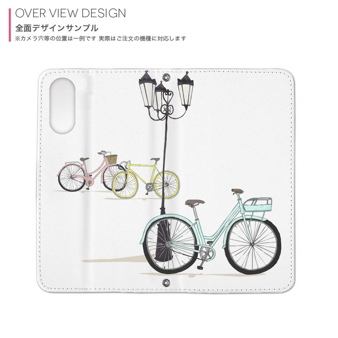 かんたんスマホ4 ケース ZTE かんたんスマホ4 A402ZT 6.1型 内側プリント a402zt 対応 ケース カバー 手帳型 マグネット式 ピタッと閉まる レザーケース カード収納 ポケット 014435 自転車　おしゃれ