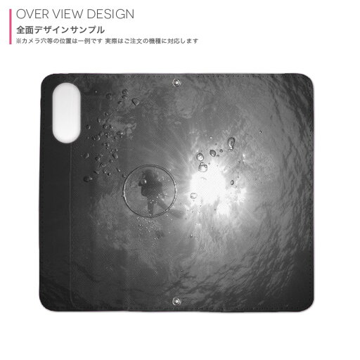 AQUOS PHONE ZETA SH-06E アクオスフォンゼータ 専用 ケース カバー 手帳型 マグネット式 ピタッと閉まる レザーケース sh06e カード収納 ポケット igcase 014529 モノクロ 海 ダイビング