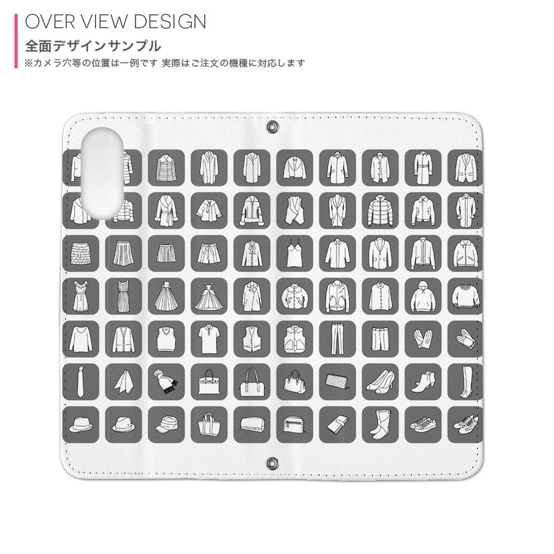 スマコレのGalaxy S20 5G SC-51A ギャラクシー 専用 ケース カバー 手帳型 マグネット式 ピタッと閉まる レザーケース sc51a カード収納 ポケット igcase 015527 服　モノクロ｜アングル2