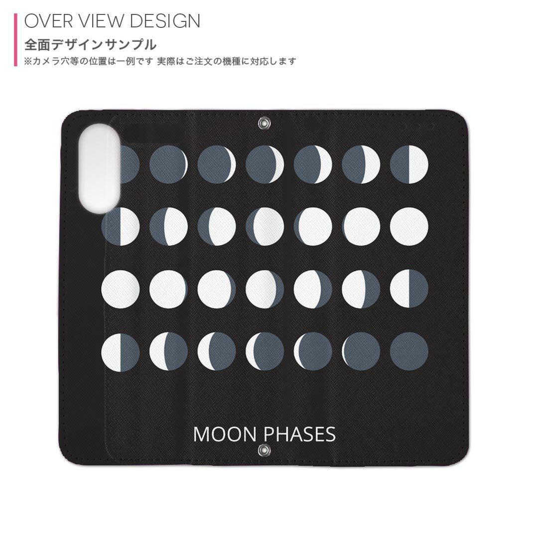 BASIO active3 KYG04 ベイシオ アクティブ3 用 内側プリント kyg04 対応 ケース カバー 手帳型 マグネット式 ピタッと閉まる レザーケース カード収納 ポケット 016028 月の満ち欠け　宇宙　月