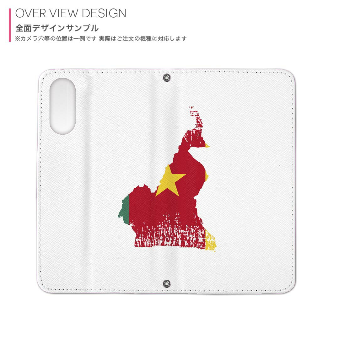 Galaxy S25 用 SC-51F / SCG31 (SM-S931) 共通 対応 内側プリント ケース カバー 手帳型 マグネット式 ピタッと閉まる レザーケース カード収納 ポケット 018789 cameroon カメルーン