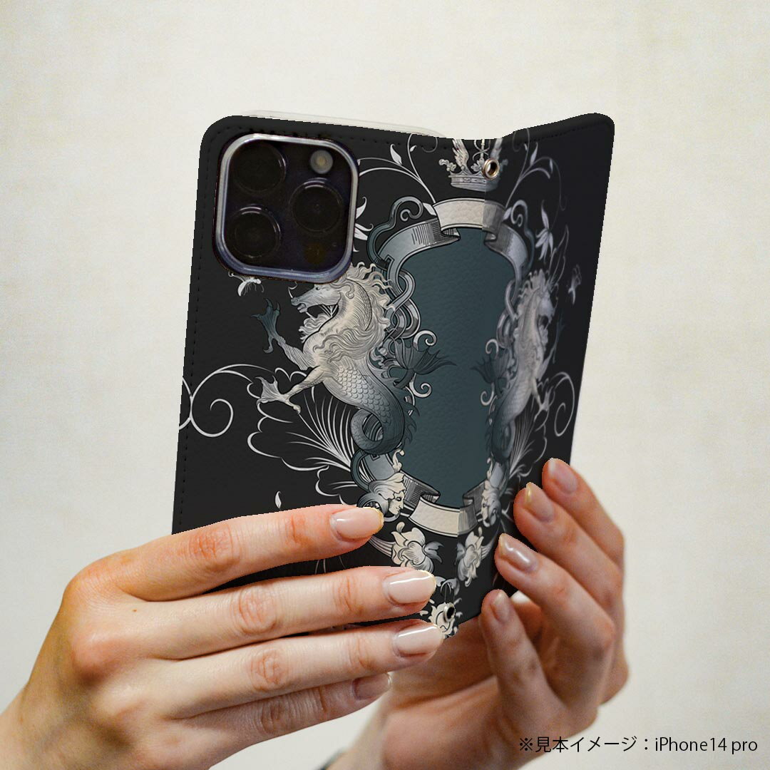 Xiaomi Redmi 12 用 XIG03 対応 ケース カバー 手帳型 マグネット式 ピタッと閉まる レザーケース シャオミ レッドミ12 カード収納 ポケット igcase 000007 馬　黒　エンブレム