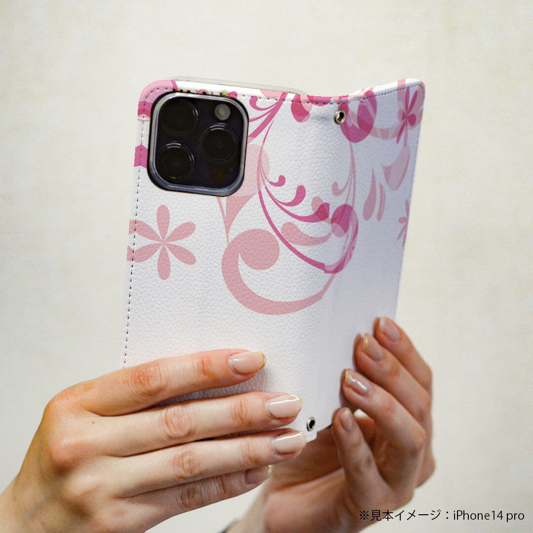 Galaxy S9 SC-02K ギャラクシー 専用 ケース カバー 手帳型 マグネット式 ピタッと閉まる レザーケース sc02k カード収納 ポケット igcase 000189 ピンク　花　模様