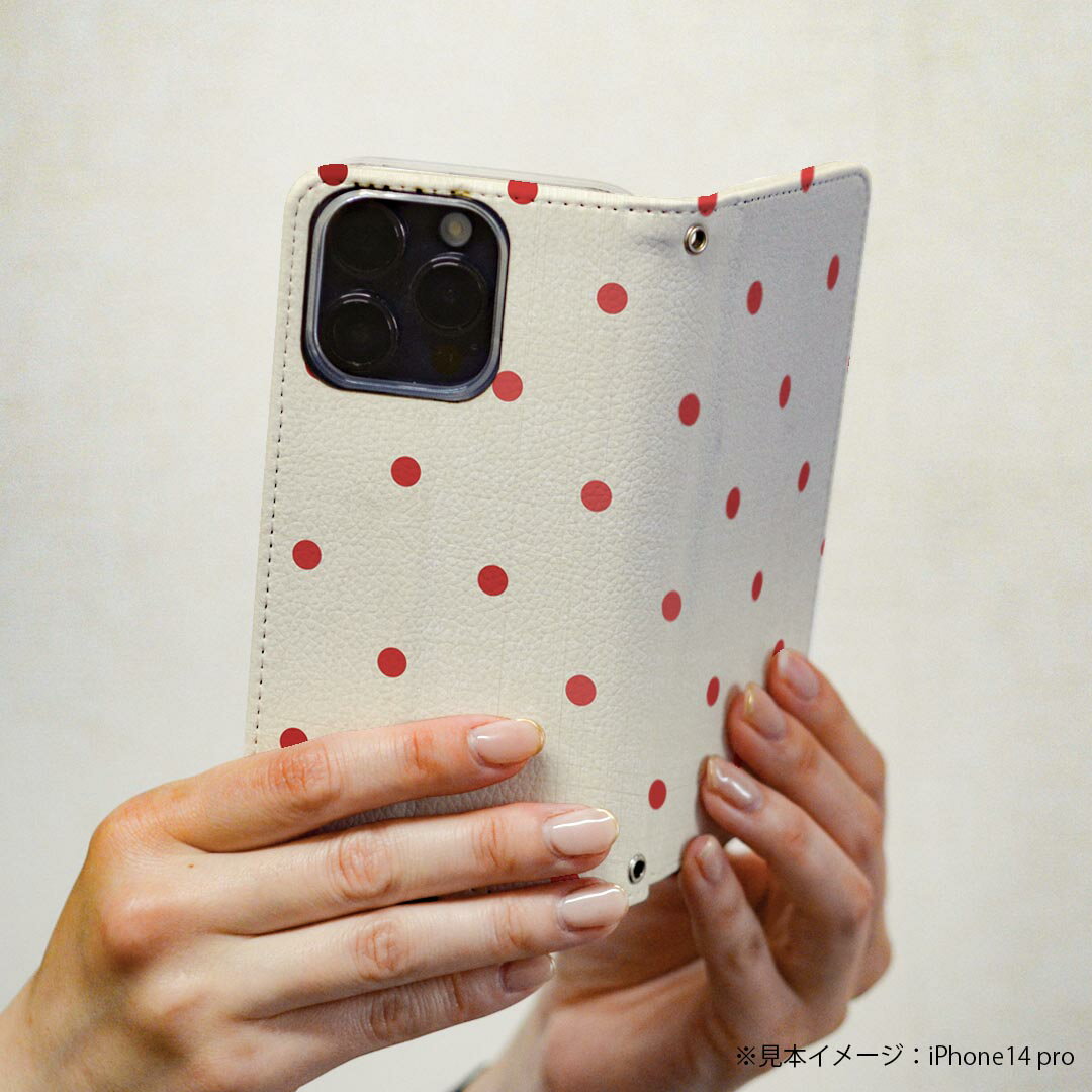 AQUOS zero2 SH-01M アクオス ゼロツー sh01m 専用 ケース カバー 手帳型 マグネット式 ピタッと閉まる レザーケース カード収納 ポケット igcase 000229 ドット　水玉