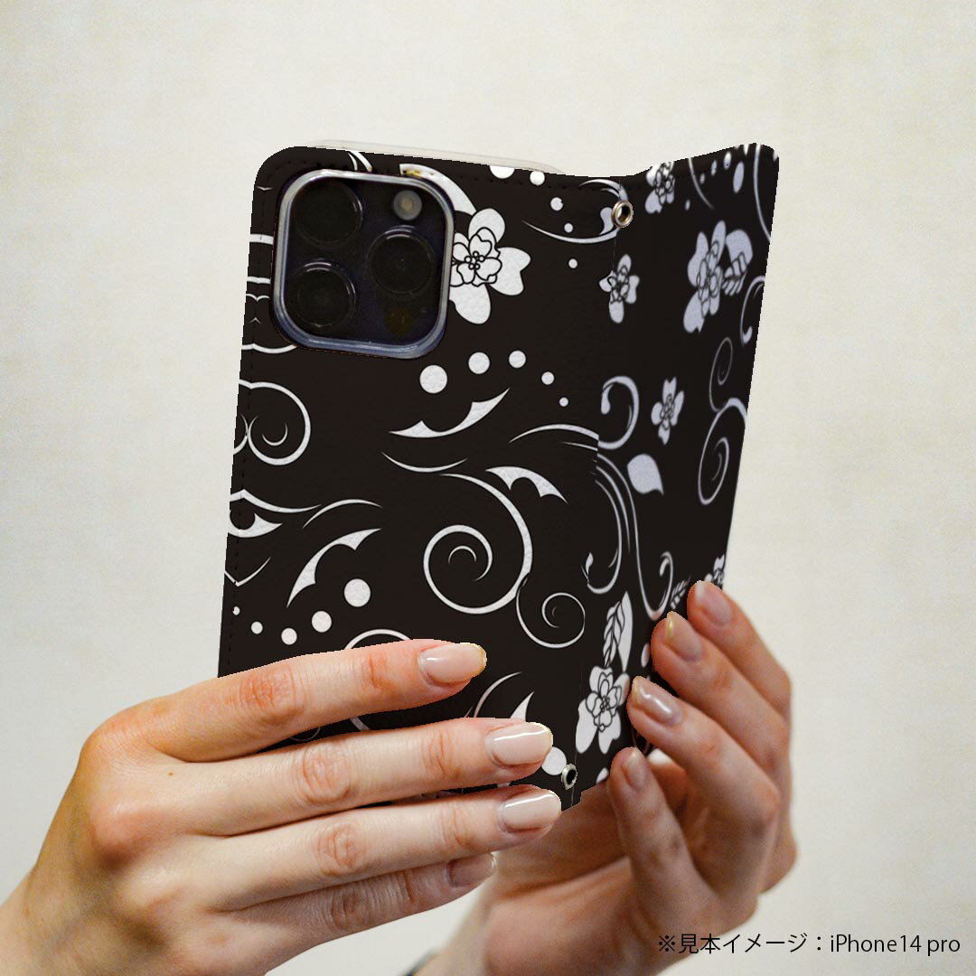 iPhone15pro 6.1インチ 専用 各キャリア iPhone15 Pro プロ 共通対応 ケース カバー 手帳型 マグネット式 ピタッと閉まる レザーケース カード収納 ポケット igcase 000386 ペイズリー　ダマスク　花