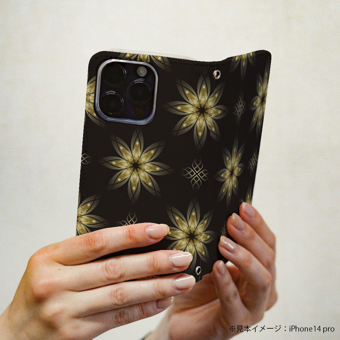 arrows We2 F-52E 専用 ケース カバー 手帳型 マグネット式 ピタッと閉まる レザーケース f52e カード収納 ポケット igcase 000394 ペイズリー　ダマスク　花