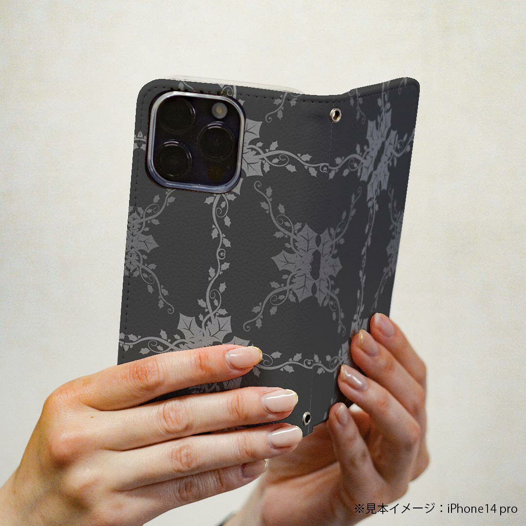 Galaxy A23 5G SC-56C SCG18 専用 ケース カバー 手帳型 マグネット式 ピタッと閉まる レザーケース sc56c カード収納 ポケット igcase 000403 ペイズリー　ダマスク　花