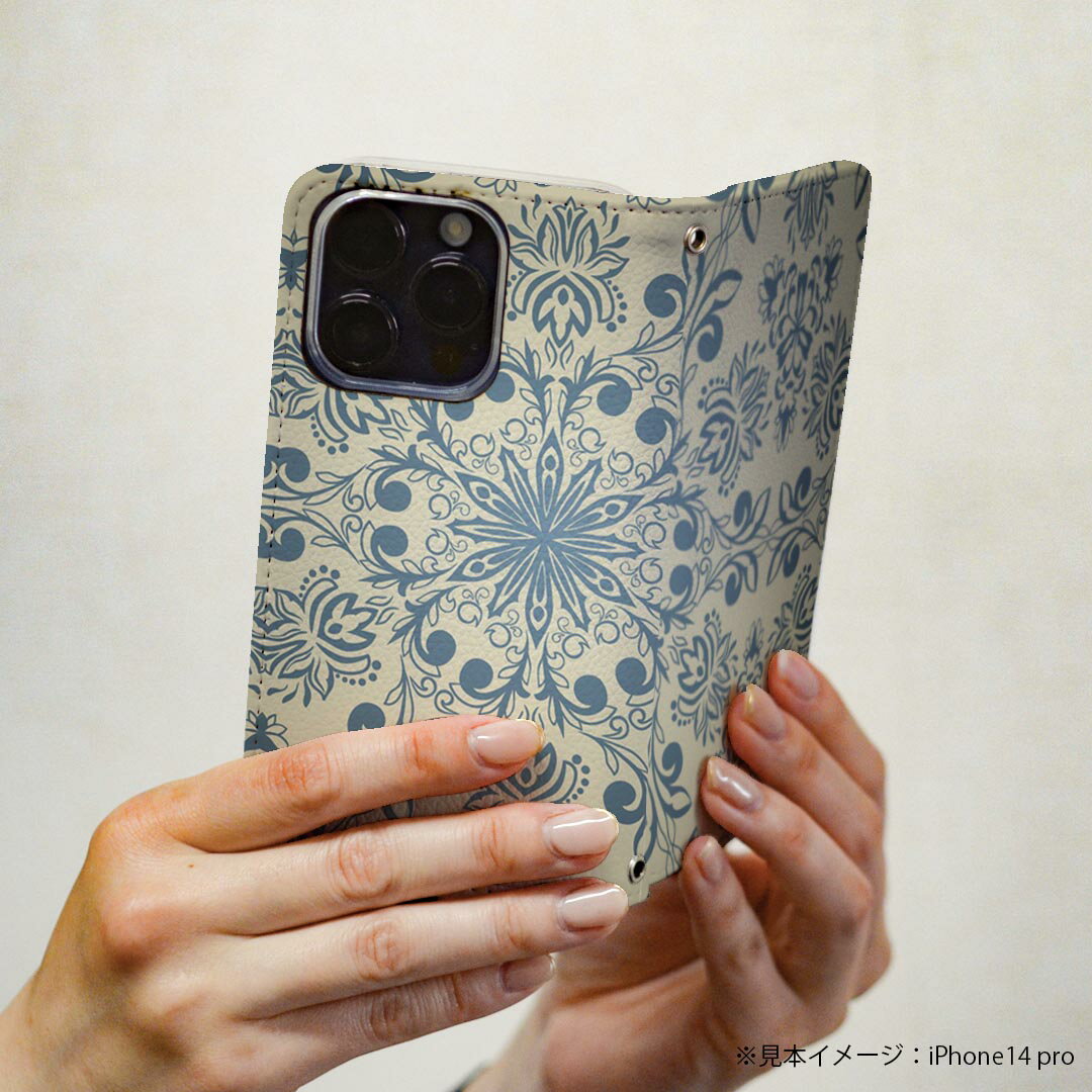 Galaxy A51 5G 専用ケース カバー 手帳 SCG07 au スマコレ igcase 手帳型 レザー 手帳タイプ 革 スマホケース スマホカバー ギャラクシ 000414 ペイズリー　ダマスク　花