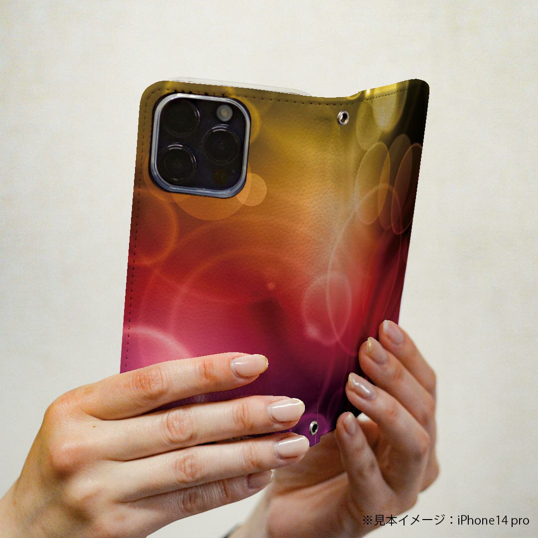 Xperia 5 II 用 スマホカバー SO-52A / SOG02 共通対応 ケース カバー 手帳型 マグネット式 ピタッと閉まる レザーケース カード収納 ポケット 000452 バブル　レインボー