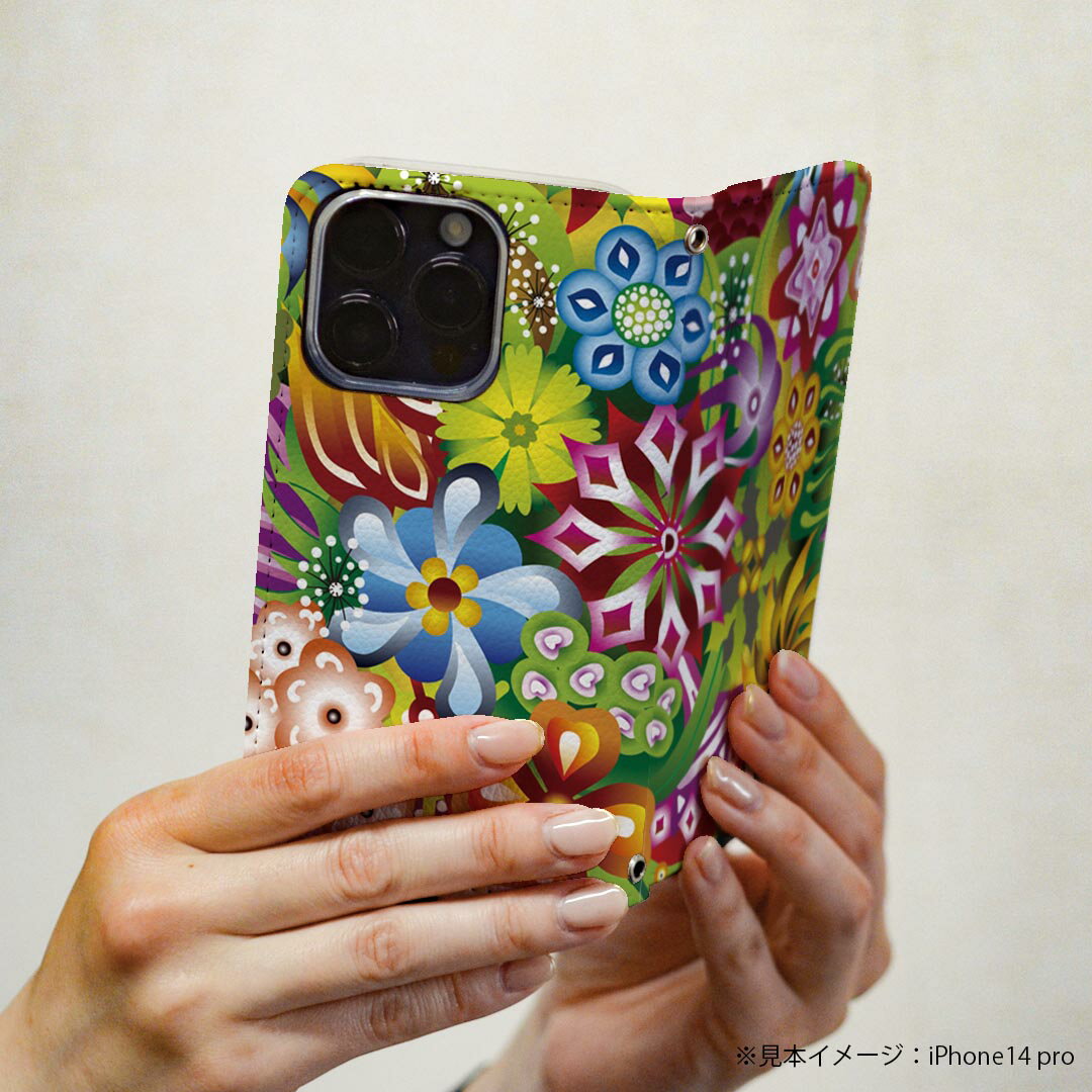 BASIO active3 KYG04 ベイシオ アクティブ3 ケース カバー 手帳型 マグネット式 ピタッと閉まる レザーケース kyg04 カード収納 ポケット igcase 000526 花　ジャングル