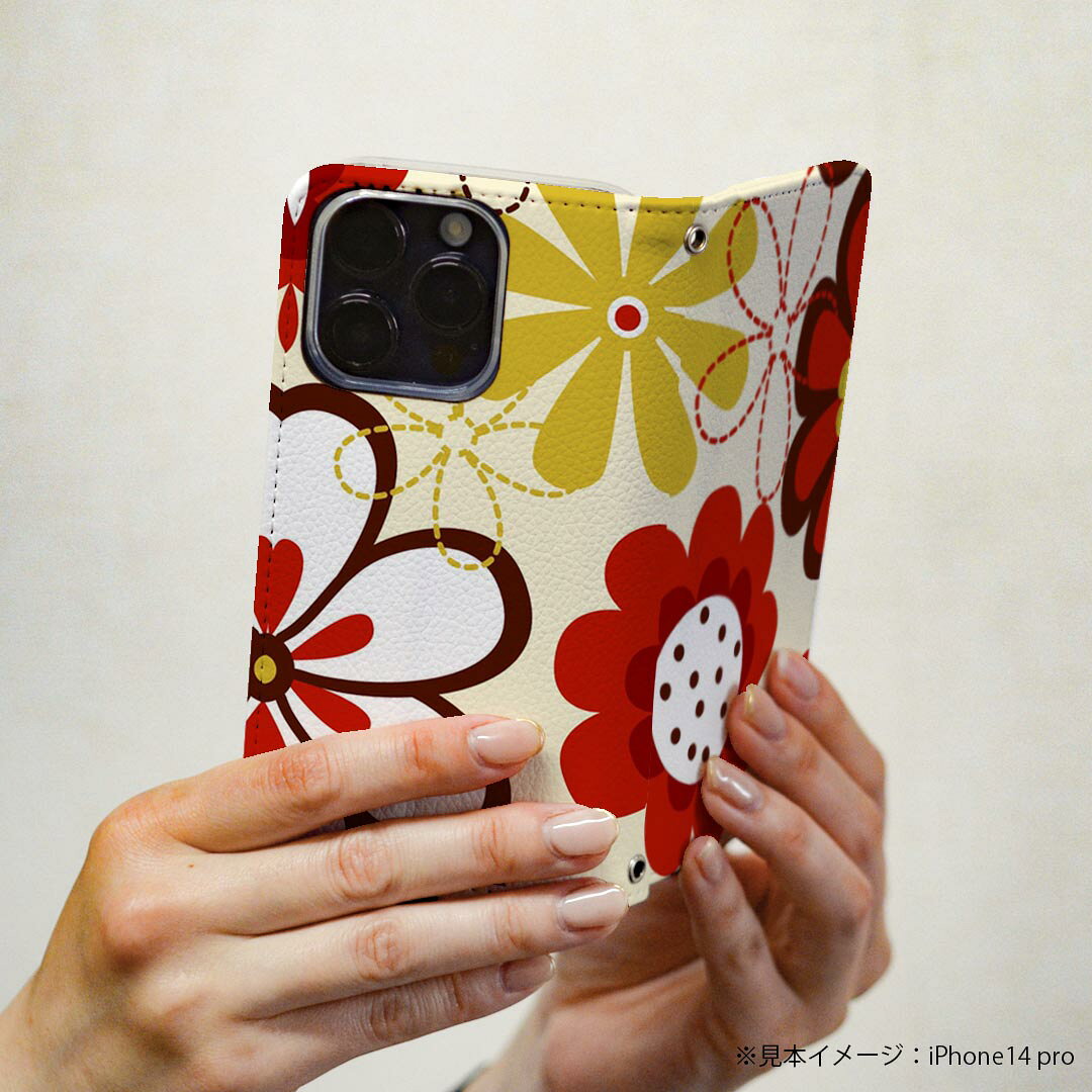 Xperia XZ1 SO-01K エクスペリア XZ1 専用 ケース カバー 手帳型 マグネット式 ピタッと閉まる レザーケース so01k カード収納 ポケット igcase 000675 花　赤色