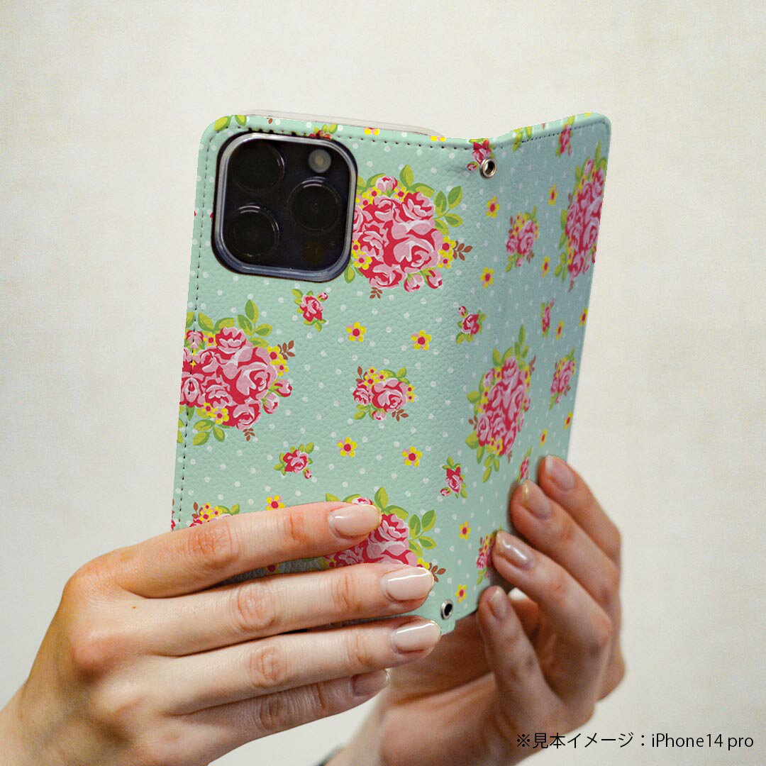 Galaxy S23 SC-51D SCG19 専用 ケース カバー 手帳型 マグネット式 ピタッと閉まる レザーケース sc51d カード収納 ポケット igcase 000877 花　バラ