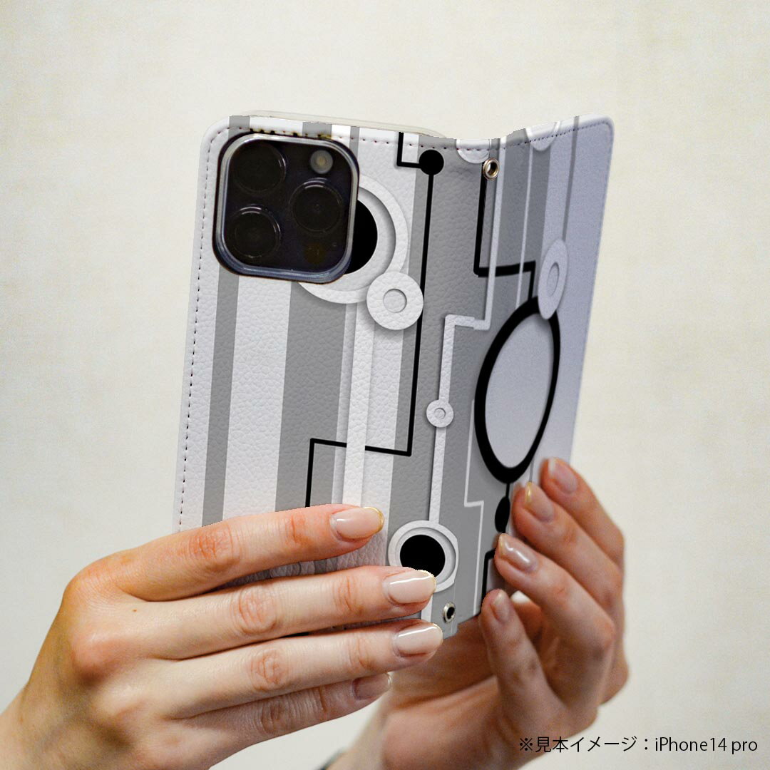 Galaxy A22 5G SC-56B 専用 ケース カバー 手帳型 マグネット式 ピタッと閉まる レザーケース sc56b カード収納 ポケット igcase 001009 模様　モノクロ