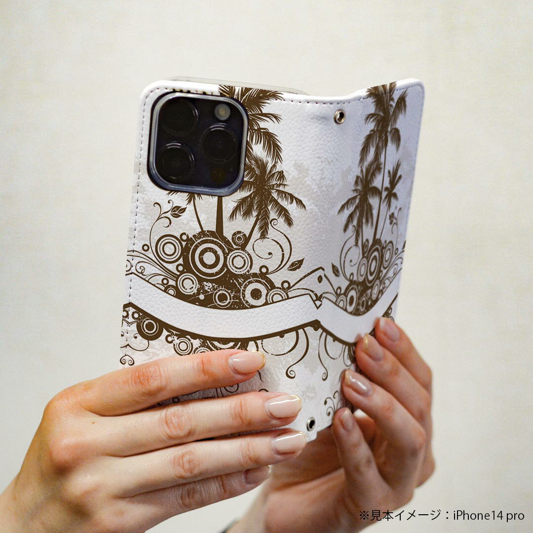 iPhoneX iPhone 10 アイフォーン エックス　テン 専用 ケース カバー 手帳型 マグネット式 ピタッと閉まる レザーケース iphone x カード収納 ポケット igcase 001188 ヤシの木　ハワイ