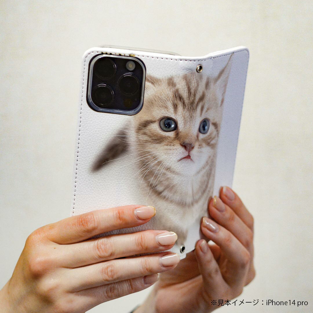 Galaxy S22 SC-51C / SCG13 共通対応 専用 ケース カバー 手帳型 マグネット式 ピタッと閉まる レザーケース sc51c カード収納 ポケット igcase 001194 ネコ　動物