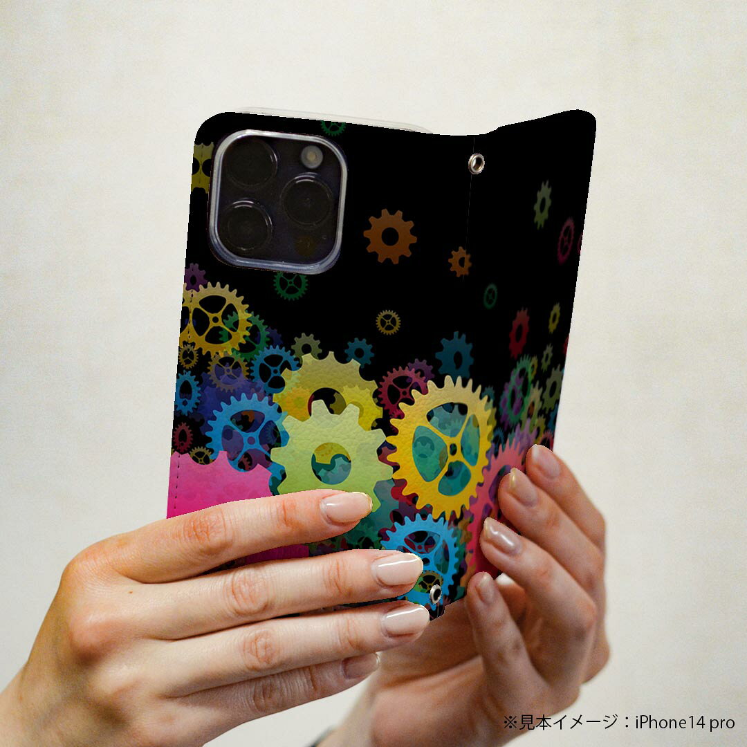 iPhone15plus 6.7 インチ 専用 各キャリア iPhone 15 plus 共通対応 ケース カバー 手帳型 マグネット式 ピタッと閉まる レザーケース カード収納 ポケット igcase 001525 カラフル　機械