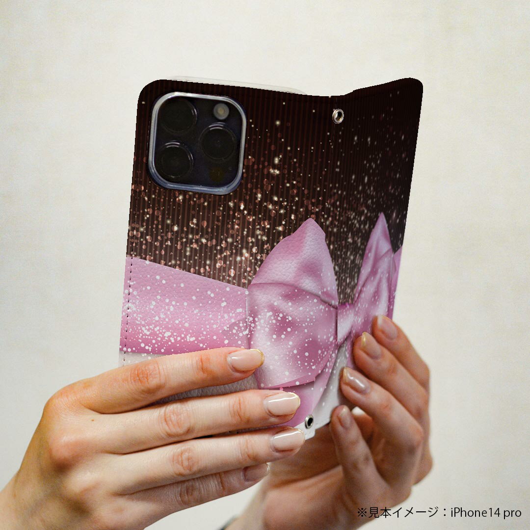 Xperia 5 II SOG02 au 専用 ケース カバー 手帳型 マグネット式 ピタッと閉まる レザーケース sc02k カード収納 ポケット igcase 001634 リボン