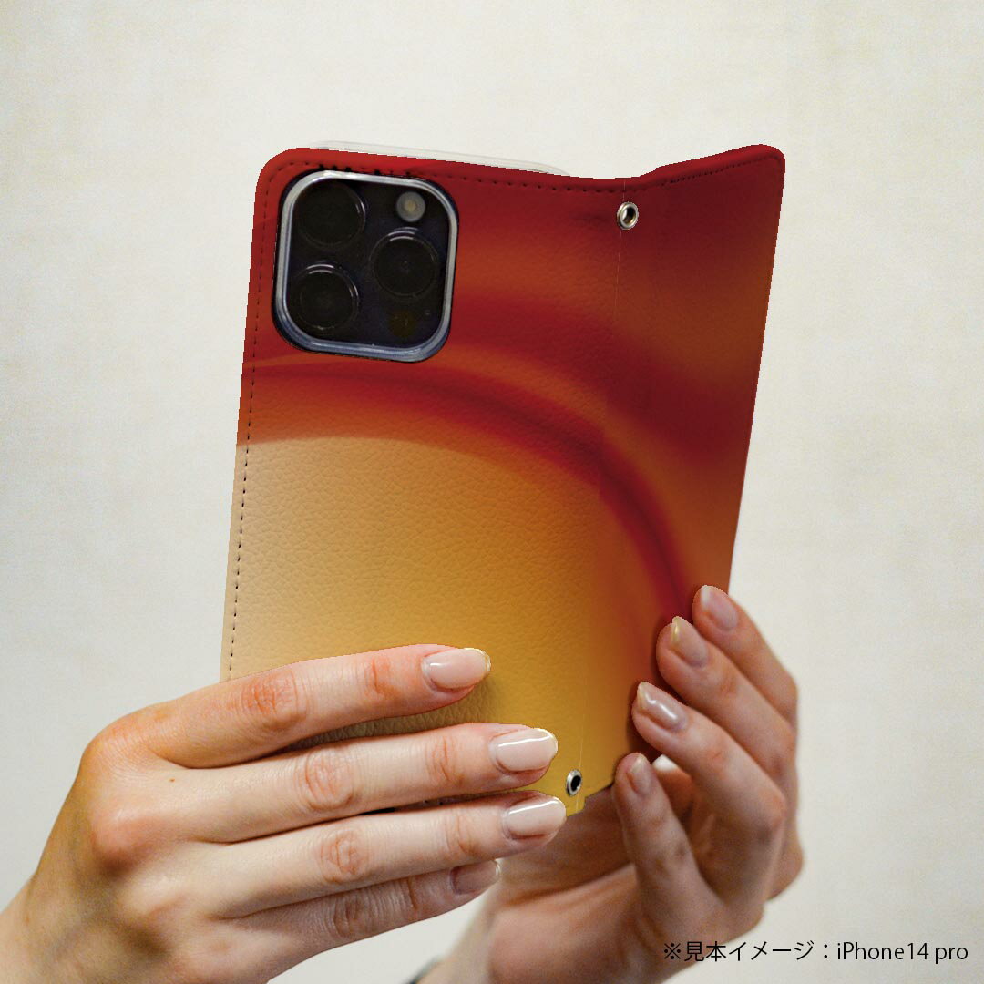 Xperia 10 VII 用 スマホカバー SO-52F / SOG16 / XQ-FE44 共通対応 ケース カバー 手帳型 マグネット式 ピタッと閉まる レザーケース カード収納 ポケット 001923 シンプル　オレンジ