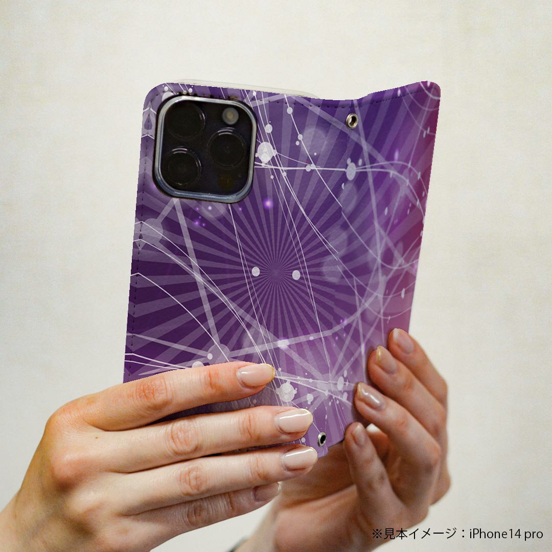 Xperia 10 VII 用 スマホカバー SO-52F / SOG16 / XQ-FE44 共通対応 ケース カバー 手帳型 マグネット式 ピタッと閉まる レザーケース カード収納 ポケット 002015 模様　シンプル　紫