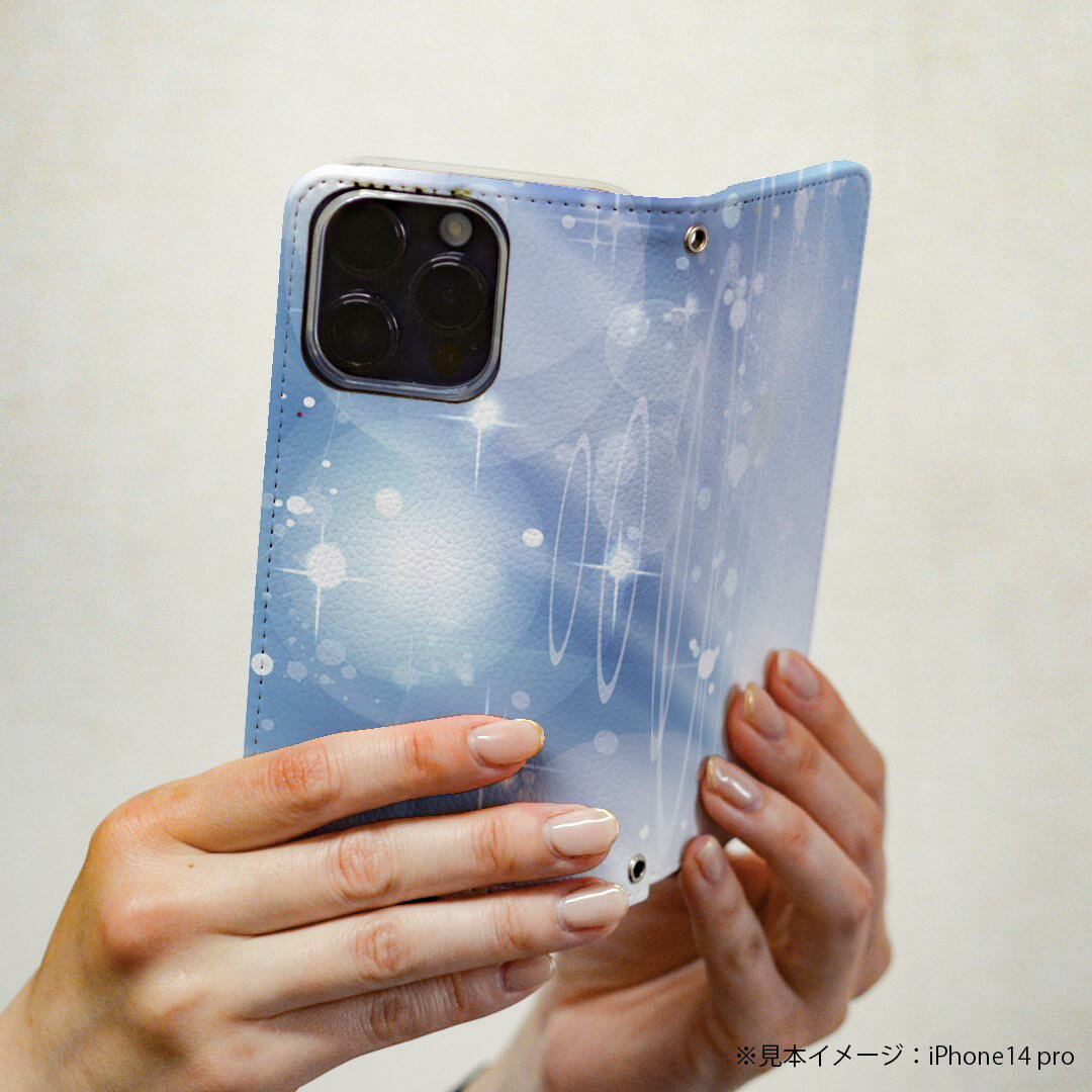 AQUOS wish3 SH-53D A302SH SH-M25 用 ケース カバー 手帳型 マグネット式 ピタッと閉まる レザーケース sh53d カード収納 ポケット 002190 模様　青　キラキラ