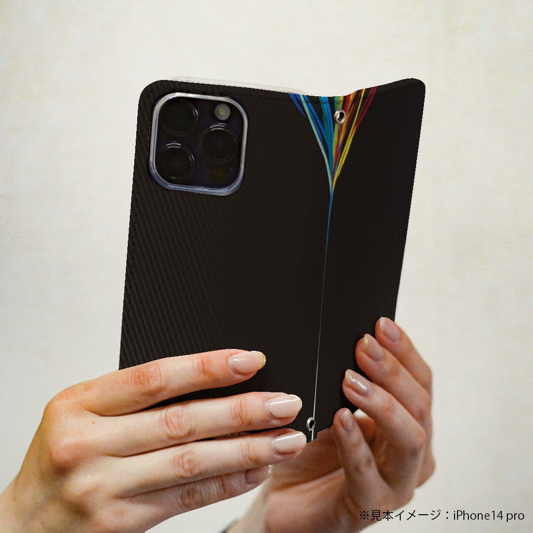 Xperia 10 VI 用 スマホカバー SO-52E / SOG14 / A402SO 共通対応 ケース カバー 手帳型 マグネット式 ピタッと閉まる レザーケース カード収納 ポケット 002262 蛍光　カラフル