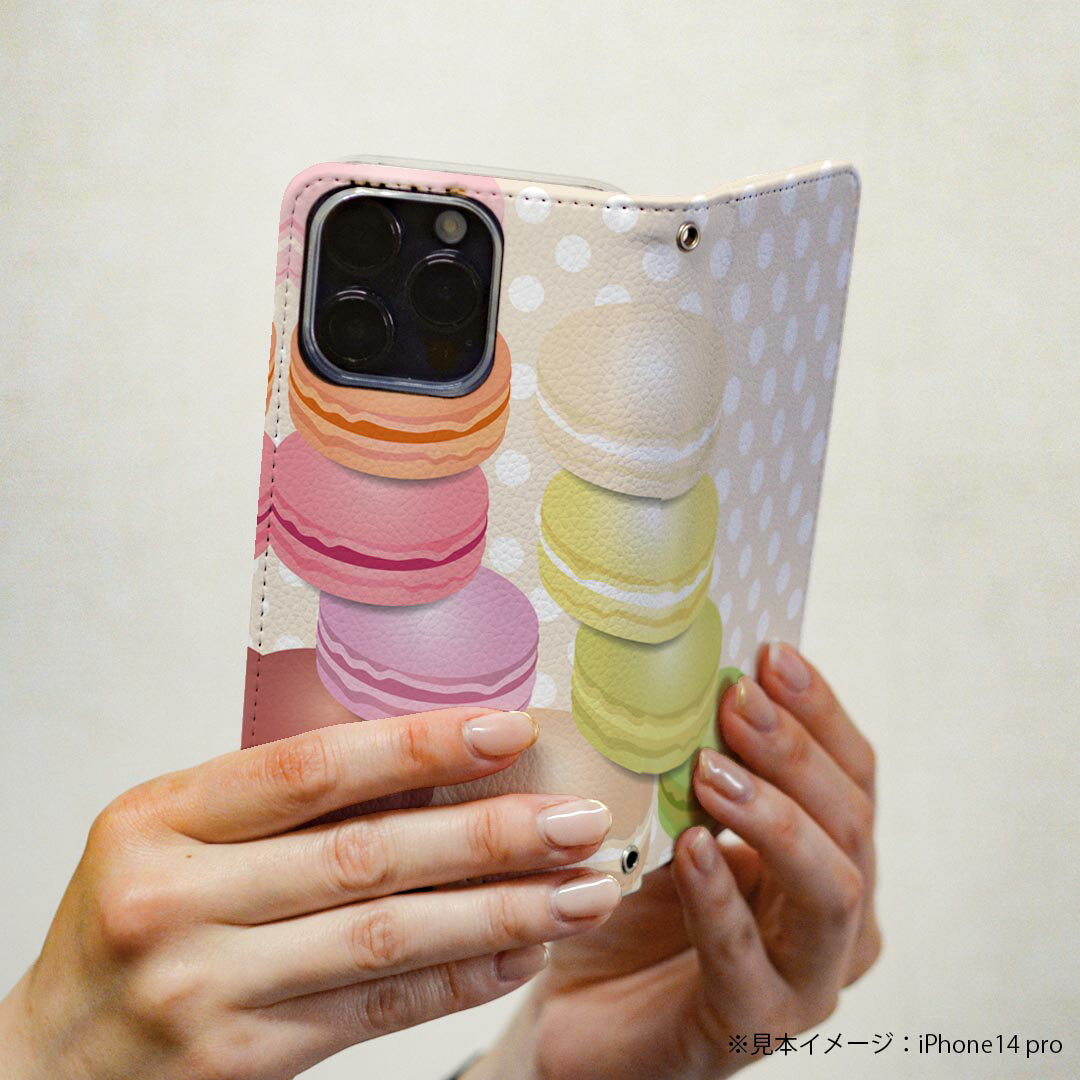 Xperia 10 II SOV43 エクスペリア テン マークツー Xperia10 専用 ケース カバー 手帳型 マグネット式 ピタッと閉まる レザーケース カード収納 ポケット igcase 002679 マカロン　水玉　カラフル