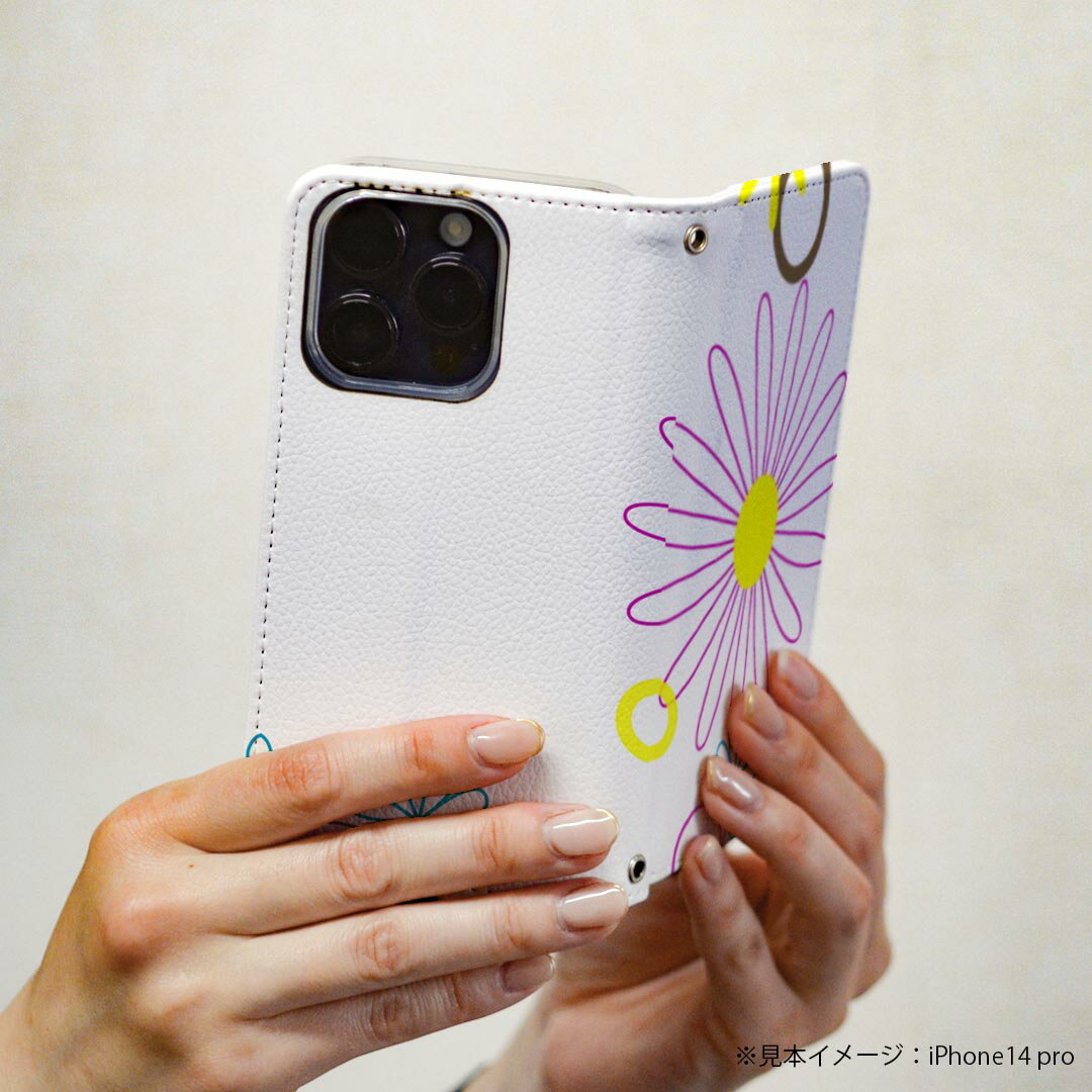 AQUOS ZETA SH-04H アクオスフォン ゼータ sh04h 専用 ケース カバー 手帳型 マグネット式 ピタッと閉まる レザーケース カード収納 ポケット igcase 002782 花　　カラフル