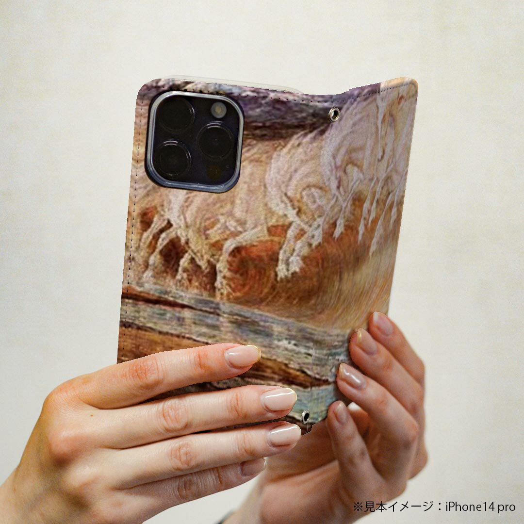 Rakuten BIG s 楽天モバイル 専用 ケース カバー 手帳型 マグネット式 ピタッと閉まる レザーケース カード収納 ポケット igcase 003223 海　絵画　イラスト