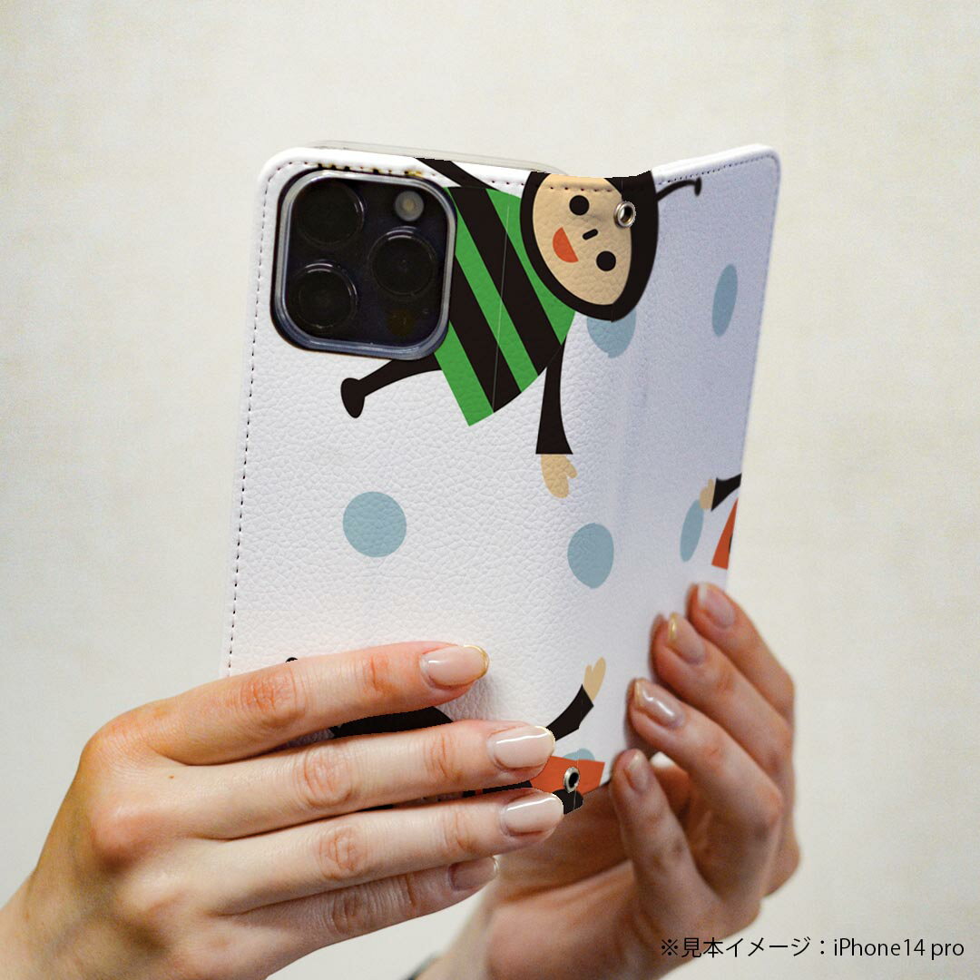 Rakuten BIG s 楽天モバイル 専用 ケース カバー 手帳型 マグネット式 ピタッと閉まる レザーケース カード収納 ポケット igcase 003929 キャラクター　水玉　ドット