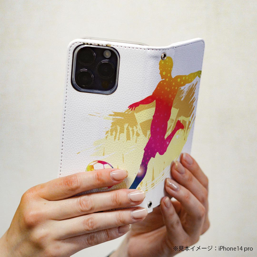 Xperia XZ3 SO-01L エクスペリア XZ3 専用 ケース カバー 手帳型 マグネット式 ピタッと閉まる レザーケース so01l カード収納 ポケット igcase 020048 スポーツ サッカー