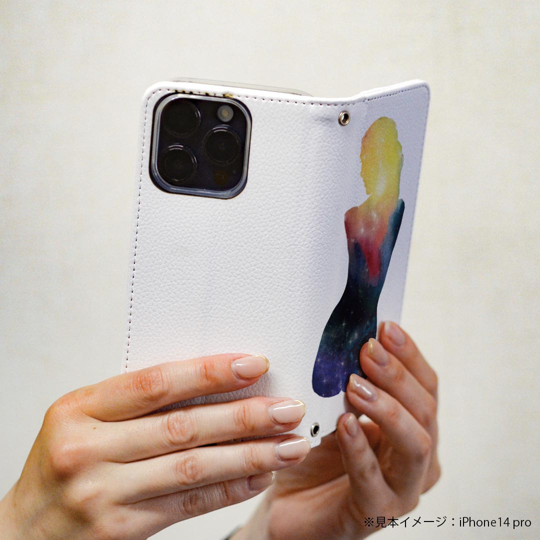 Xperia 5 SO-01M エクスペリア ファイブ so01m 専用 ケース カバー 手帳型 マグネット式 ピタッと閉まる レザーケース カード収納 ポケット igcase 020062 宇宙 宇宙 惑星 シルエット 3