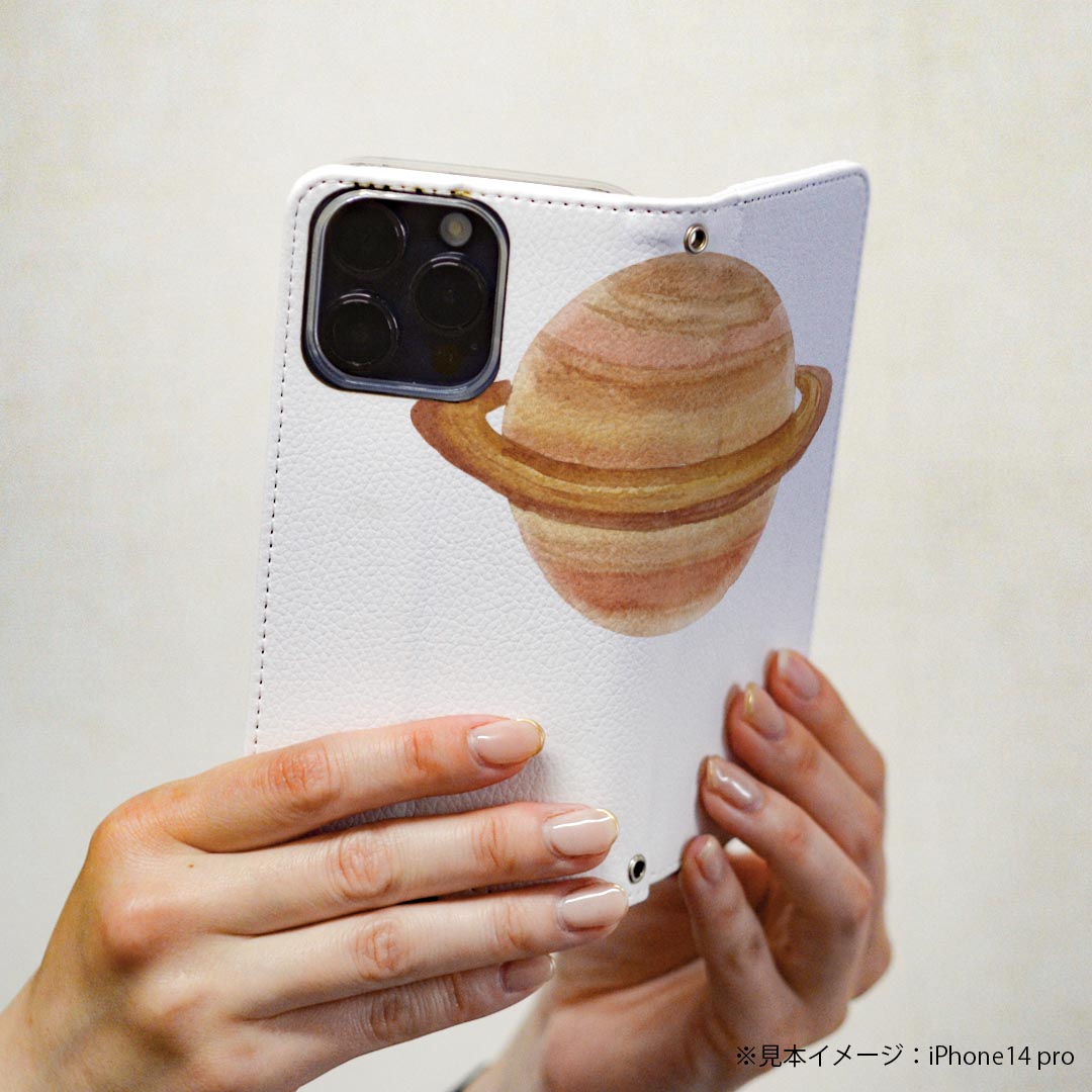 Galaxy Note8 SC-01K ギャラクシー ノートエイト sc01k 専用 ケース カバー 手帳型 マグネット式 ピタッと閉まる レザーケース カード収納 ポケット igcase 020072 宇宙 宇宙 かわいい 土星