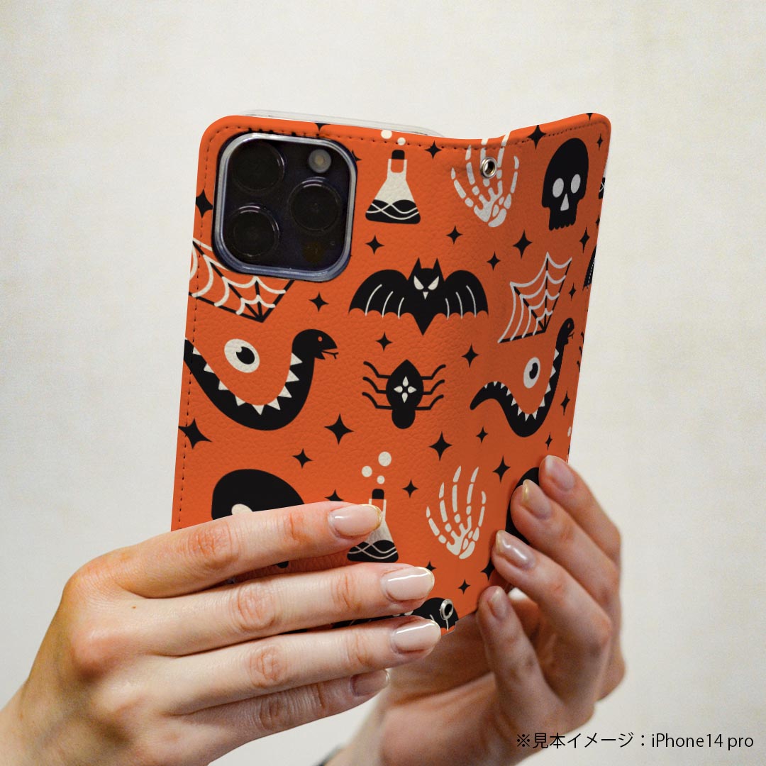 iPhone14plus 6.7 インチ 専用 各キャリア iPhone14 plus プラス 専用 ケース カバー 手帳型 マグネット式 ピタッと閉まる レザーケース カード収納 ポケット igcase 020112 ハロウィン Halloween