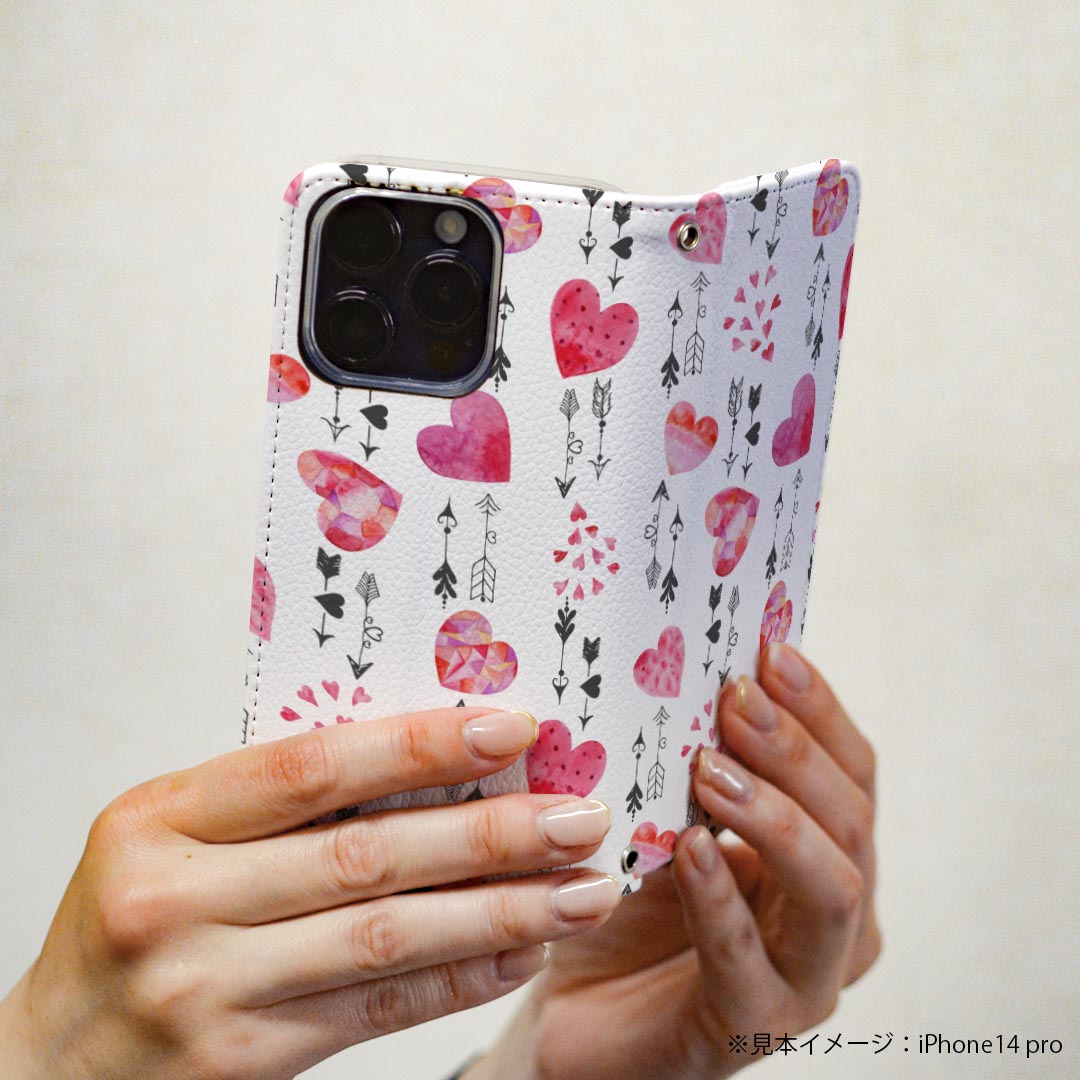 iPhone11 6.1インチ 専用 ケース カバー 手帳型 マグネット式 ピタッと閉まる レザーケース sc02k カード収納 ポケット igcase 020621 マスクデザイン バレンタイン ハート