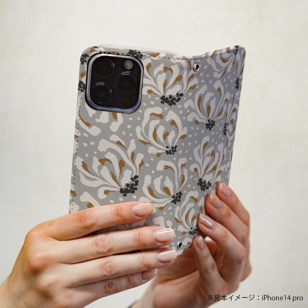 iPhone14 6.1インチ 専用 各キャリア iPhone 14 共通対応 ケース カバー 手帳型 マグネット式 ピタッと閉まる レザーケース iphone 14 カード収納 ポケット igcase 020644 マスクデザイン 花柄