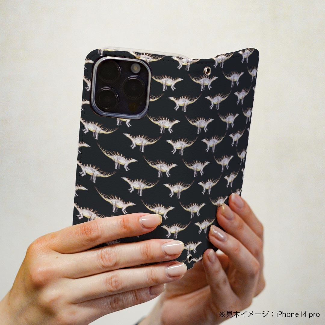 Galaxy Note8 SC-01K ギャラクシー ノートエイト sc01k 専用 ケース カバー 手帳型 マグネット式 ピタッと閉まる レザーケース カード収納 ポケット igcase 020741 マスクデザイン 恐竜 ダイナソー Dinosaurs