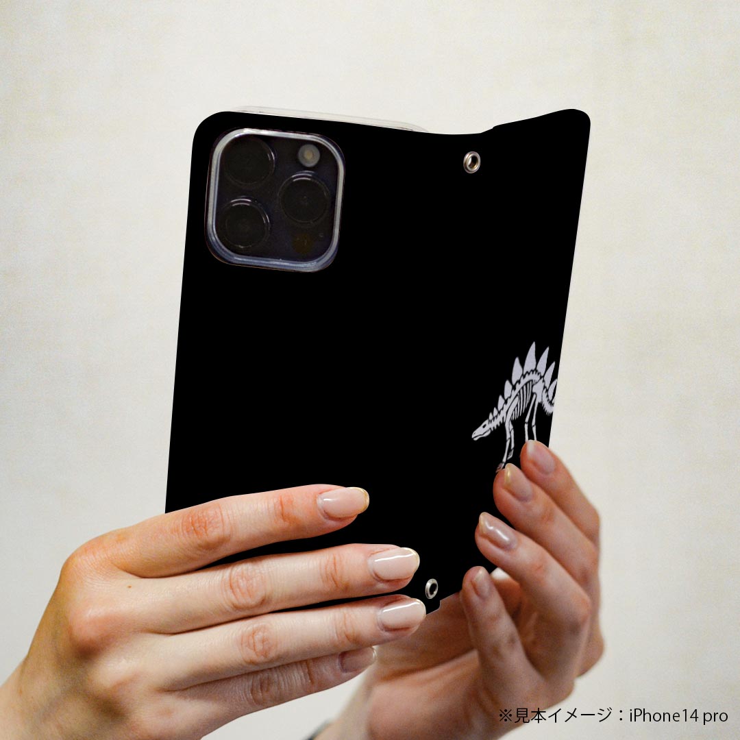 arrows NX F-01K アローズ NX 専用 ケース カバー 手帳型 マグネット式 ピタッと閉まる レザーケース f01k カード収納 ポケット igcase 020772 マスクデザイン 恐竜 ダイナソー Dinosaurs