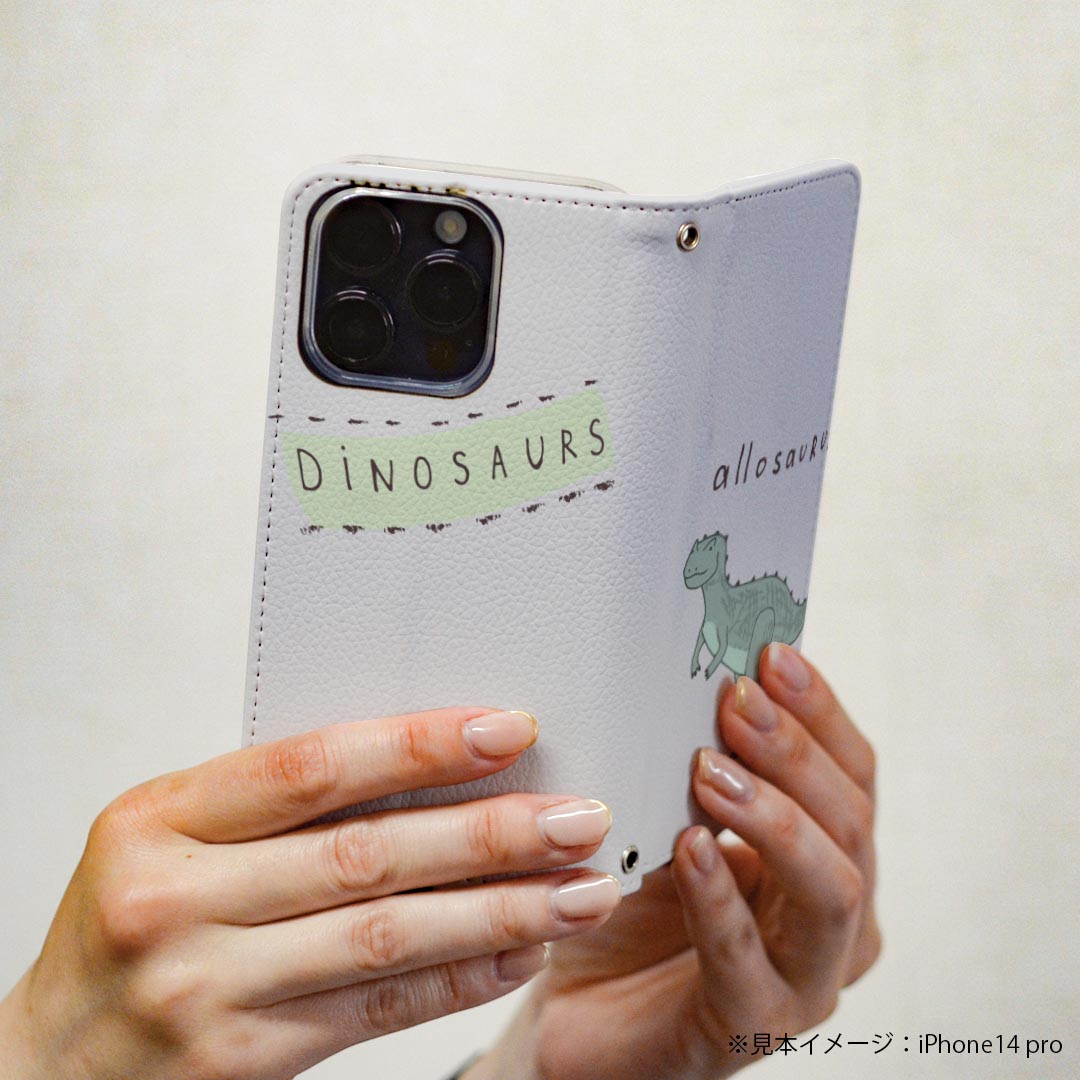 AQUOS R2 SH-03K アクオスR2 専用 ケース カバー 手帳型 マグネット式 ピタッと閉まる レザーケース sh03k カード収納 ポケット igcase 020785 マスクデザイン 恐竜 アロサウルス