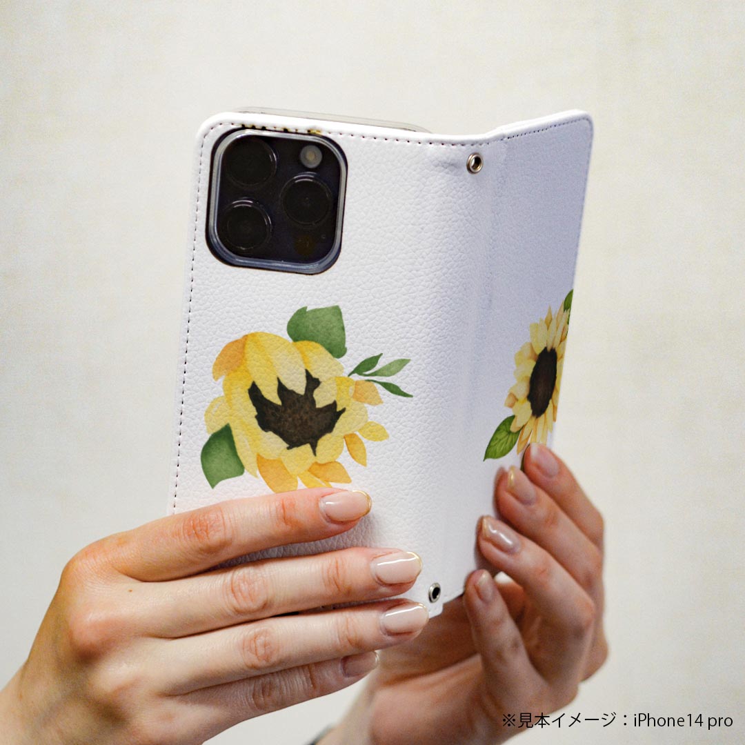 iPhone15plus 6.7 インチ 専用 各キャリア iPhone 15 plus 共通対応 ケース カバー 手帳型 マグネット式 ピタッと閉まる レザーケース カード収納 ポケット igcase 020798 マスクデザイン 夏 花 向日葵