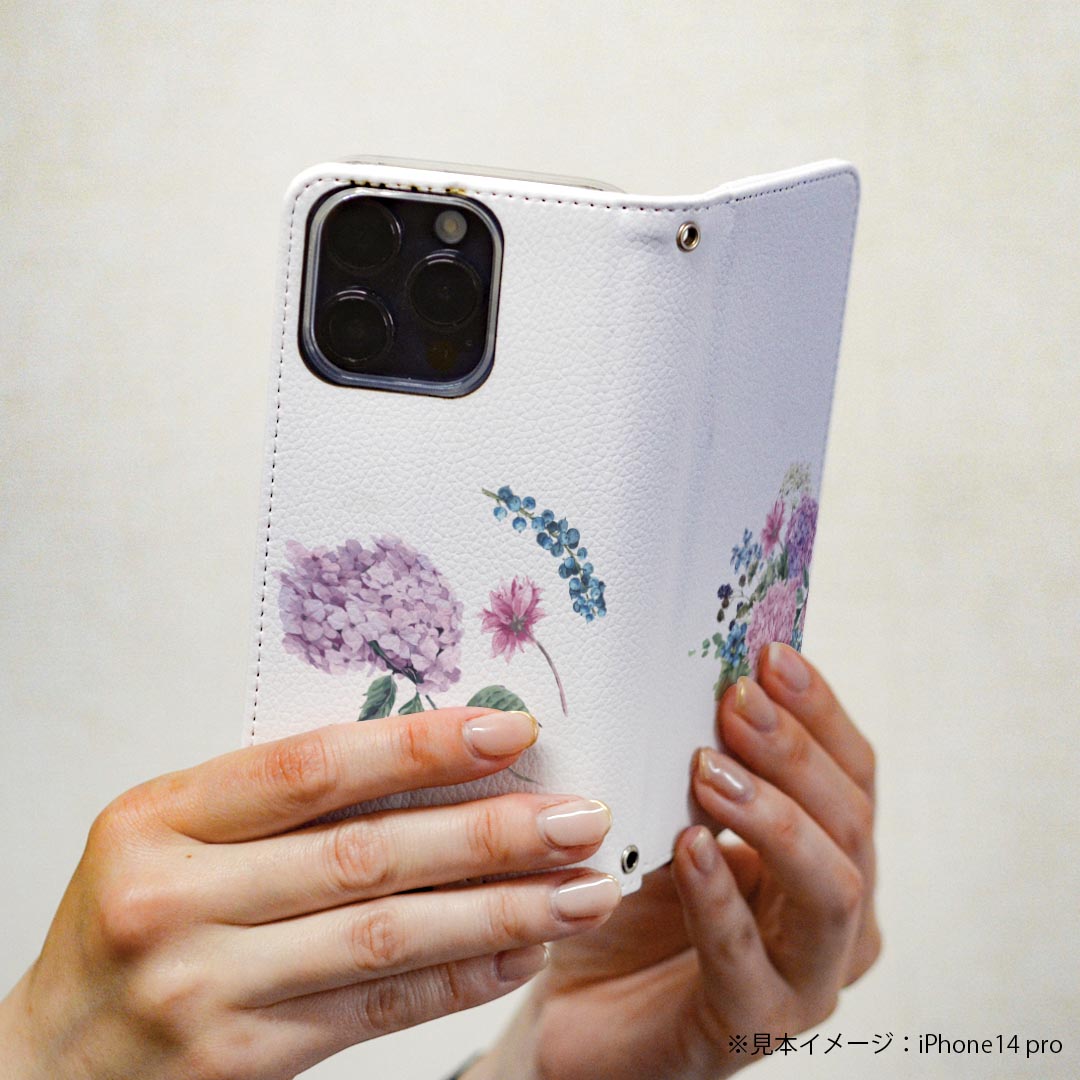 Xperia 5 III エクスペリア SO-53B SOG05 専用 ケース カバー 手帳型 マグネット式 ピタッと閉まる レザーケース so53b カード収納 ポケット igcase 020829 マスクデザイン 梅雨 紫陽花