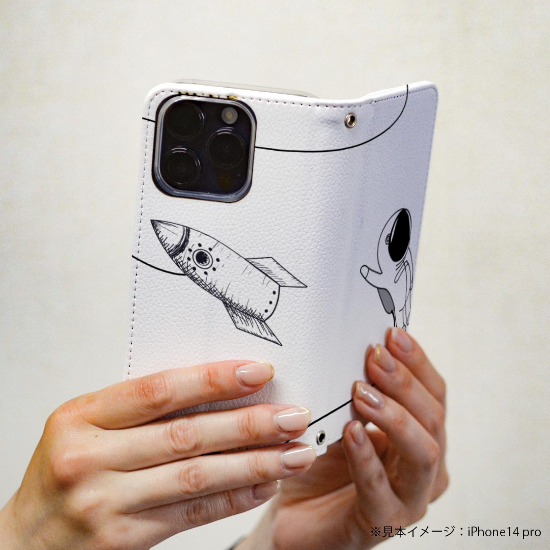 Galaxy A51 5G 専用ケース カバー 手帳 SCG07 au スマコレ igcase 手帳型 レザー 手帳タイプ 革 スマホケース スマホカバー ギャラクシ 020848 マスクデザイン 宇宙 惑星 飛行士