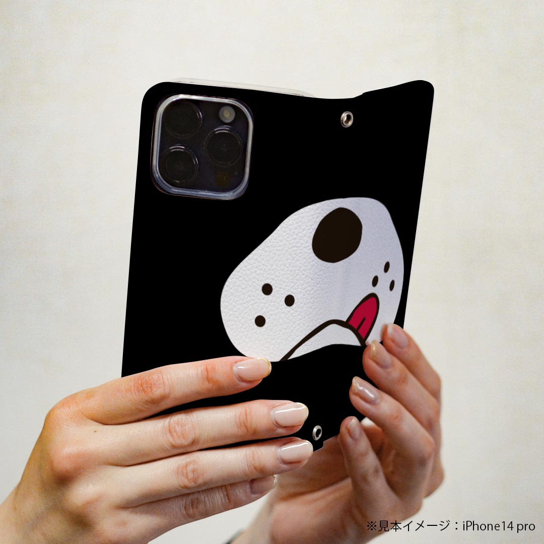 SH-01L AQUOS sense2 アクオス センスツー 専用 ケース カバー 手帳型 マグネット式 ピタッと閉まる レザーケース docomo ドコモ sh01l カード収納 ポケット igcase 020856 マスクデザイン 面白 犬