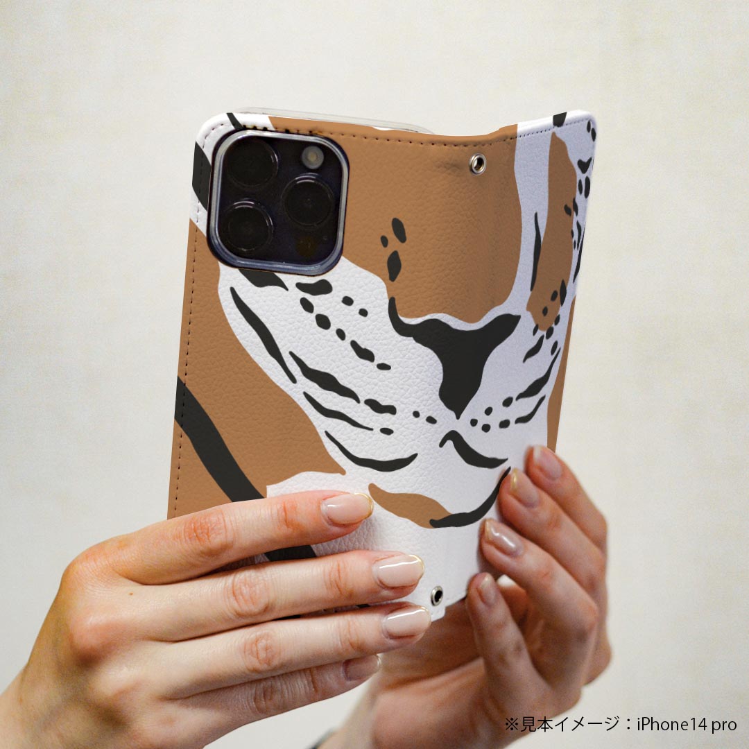 Galaxy A20 SCV46 ギャラクシーA20 専用 ケース カバー 手帳型 マグネット式 ピタッと閉まる レザーケース sc02k カード収納 ポケット igcase 020873 マスクデザイン 面白 とら トラ