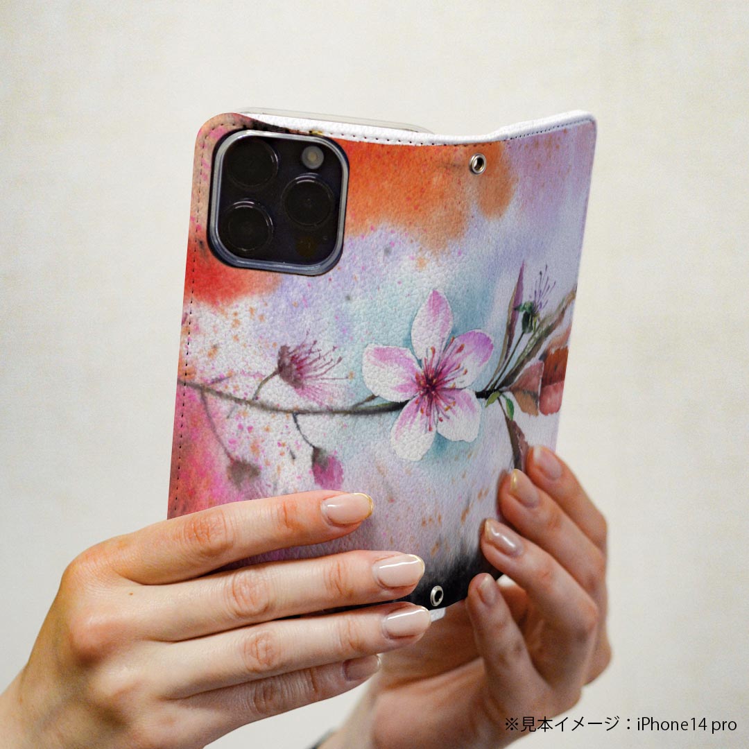Galaxy S23 SC-51D SCG19 専用 ケース カバー 手帳型 マグネット式 ピタッと閉まる レザーケース sc51d カード収納 ポケット igcase 022842 花　フラワー